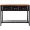 Safavieh Home Collection Aiden Black/Oak 3-Drawer Bottom Shelf Console Table(Black / Oak)