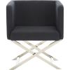 Safavieh Home Collection Celine Navy and Chrome Modern Glam Cross Leg Chair(Black / Chrome)