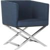 Safavieh Home Collection Celine Navy and Chrome Modern Glam Cross Leg Chair(Navy / Chrome)