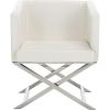 Safavieh Home Collection Celine Navy and Chrome Modern Glam Cross Leg Chair(White / Chrome)