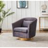 Safavieh Home Collection Clara Quilted Swivel Dusty Rose Tub Accent Chair(Gold / Slate Grey)