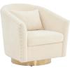 Safavieh Home Collection Clara Quilted Swivel Dusty Rose Tub Accent Chair(Ivory / Gold)