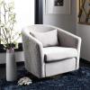 Safavieh Home Collection Clara Quilted Swivel Dusty Rose Tub Accent Chair(Pale Taupe / Gold)