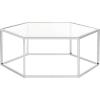 Safavieh Home Collection Eliana Chrome and Glass Hexagon Coffee Table