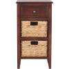 Safavieh Home Collection Everly Drawer White Wash 1-Drawer 2 Removable Baskets Side Table(Cherry)