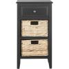 Safavieh Home Collection Everly Drawer White Wash 1-Drawer 2 Removable Baskets Side Table(Distressed Black)