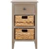 Safavieh Home Collection Everly Drawer White Wash 1-Drawer 2 Removable Baskets Side Table(White Washed)