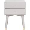 Safavieh Home Collection Lyla Mid Century Retro Silver Cap Nightstand, Walnut/Gold(Grey / Gold)