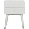 Safavieh Home Collection Lyla Mid Century Retro Silver Cap Nightstand, Walnut/Gold(Grey / Silver)