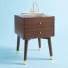 Safavieh Home Collection Lyla Mid Century Retro Silver Cap Nightstand, Walnut/Gold(Walnut / Gold)