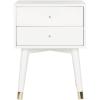 Safavieh Home Collection Lyla Mid Century Retro Silver Cap Nightstand, Walnut/Gold(White / Gold)