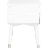 Safavieh Home Collection Lyla Mid Century Retro Silver Cap Nightstand, Walnut/Gold(White / Silver)