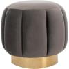Safavieh Home Collection Maxine Pink and Gold Channel Tufted Otttoman Ottoman(Dark Grey / Gold)