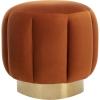 Safavieh Home Collection Maxine Pink and Gold Channel Tufted Otttoman Ottoman(Sienna / Gold)