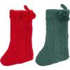 Safavieh Home Collection Nutmeg Red 19-inch Hanging Knit Pom-Pom Holiday Christmas Stocking (Set of 2)(Red / Green)
