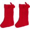 Safavieh Home Collection Nutmeg Red 19-inch Hanging Knit Pom-Pom Holiday Christmas Stocking (Set of 2)(Red)