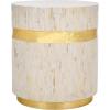 Safavieh Home Collection Perla Mosaic Round Pink Champagne and Gold Side Table