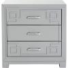 Safavieh Home Collection Raina Grey 3-Drawer Greek Key Nightstand(Grey)