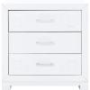 Safavieh Home Collection Raina Grey 3-Drawer Greek Key Nightstand(White / Silver)
