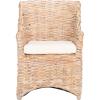 Safavieh Home Collection Ventura Brown and White Washed Arm Chair(White/White Washed)