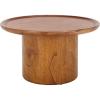 Safavieh Home Devin Dark Oak Pedestal Round Coffee Table(Natural)