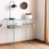 Safavieh Home Kayley Glass and Natural Brown Console Table(Glass / Grey Oak)