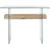 Safavieh Home Kayley Glass and Natural Brown Console Table(Natural / Glass)