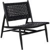 Safavieh Home Soleil Natural and White Leather Woven Accent Chair(Black / Black)