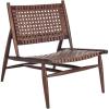 Safavieh Home Soleil Natural and White Leather Woven Accent Chair(Cognac / Brown)