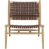 Safavieh Home Soleil Natural and White Leather Woven Accent Chair(Cognac / Natural)