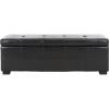 Safavieh Hudson Collection NoHo Tufted Brown Leather Large Storage Bench(Black)