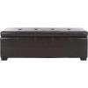 Safavieh Hudson Collection NoHo Tufted Brown Leather Large Storage Bench(Brown)