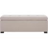 Safavieh Hudson Collection NoHo Tufted Brown Leather Large Storage Bench(Taupe)
