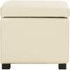 Safavieh Hudson Collection Ryder Leather Square Flip Top Ottoman(Flat Cream)