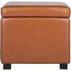 Safavieh Hudson Collection Ryder Leather Square Flip Top Ottoman(Saddle)