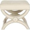 Safavieh MCR4645 Mystic Upholstered Ottoman Color: Cream(Cream)