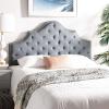 Safavieh Mercer Collection Arebelle Grey Tufted Headboard (Full)(Gray)