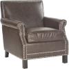 Safavieh Mercer Collection Charles Beige Linen Club Chair(Antique Brown)