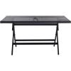 Safavieh PAT7503A Outdoor Collection Akita Black Rectangle Folding Table(Black)