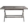 Safavieh PAT7503A Outdoor Collection Akita Black Rectangle Folding Table(Grey Brown / White)