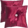 Safavieh Pillow Collection Throw Pillows, 16 by 16-Inch, Posh Holiday Red, Set of 2