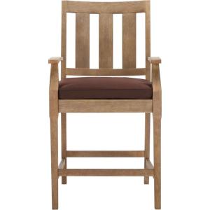 Couture Patio Collection San Salvador Natural and White 24.5-inch Patio Counter Stools (Set of 2)(Natural/Dark Brown)