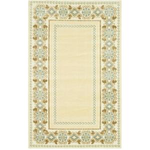 Martha Stewart x SAFAVIEH Area Rug Collection – 4′ x 5’7″, Cream, Viscose, Ideal for Living Room, Foyer, Bedroom, Accent Space (MSR4440A)(Creme)