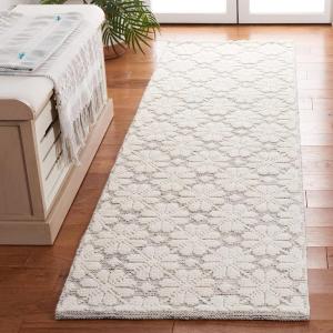 Martha Stewart x SAFAVIEH Area Rug Collection – 4′ x 6′, Ivory, Handmade Wool, Ideal for Living Room, Foyer, Bedroom, Accent Space (MSR3503A)(Ivory/Grey)