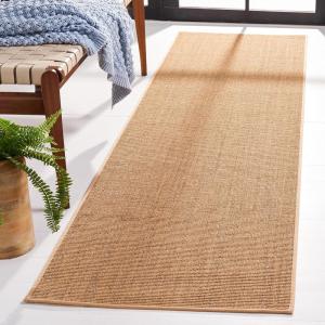 Martha Stewart x SAFAVIEH Area Rug Collection – 4′ x 6′, Red, Sisal & Jute, Farmhouse Style, Ideal for Living Room, Foyer, Bedroom, Accent Space (MSR9501Q)(Beige)