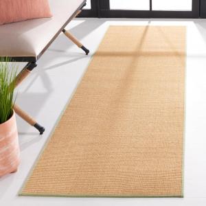 Martha Stewart x SAFAVIEH Area Rug Collection – 4′ x 6′, Red, Sisal & Jute, Farmhouse Style, Ideal for Living Room, Foyer, Bedroom, Accent Space (MSR9501Q)(Natural/Green)