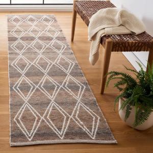 Martha Stewart x SAFAVIEH Area Rug Collection – 5′ x 8′, Blue & Ivory, Handmade Wool, Ideal for Living Room, Bedroom, Office, Dining Space (MSR4652M)(Brown/Grey)