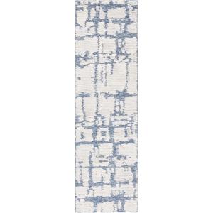 Martha Stewart x SAFAVIEH Area Rug Collection – 5′ x 8′, Charcoal & Ivory, Handmade Wool, Ideal for Living Room, Bedroom, Office, Dining Space (MSR4533H)(Blue/Ivory)