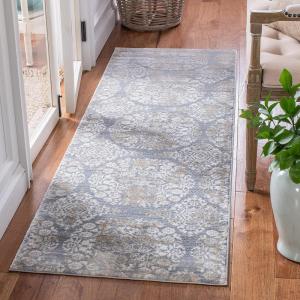 Martha Stewart x SAFAVIEH Area Rug Collection – 5’3″ x 7’7″, Silver & Ivory, Non-Shedding & Easy Cleaning, Ideal for Living Room, Bedroom, Office, Dining Space (MSR0958G)(Silver/Ivory)