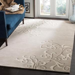 Martha Stewart x SAFAVIEH Area Rug Collection – 8′ x 10′, Soft Yellow, Handmade Wool, Ideal for Living Room, Bedroom, Office, Dining Space (MSR4623A)(Soft Grey)